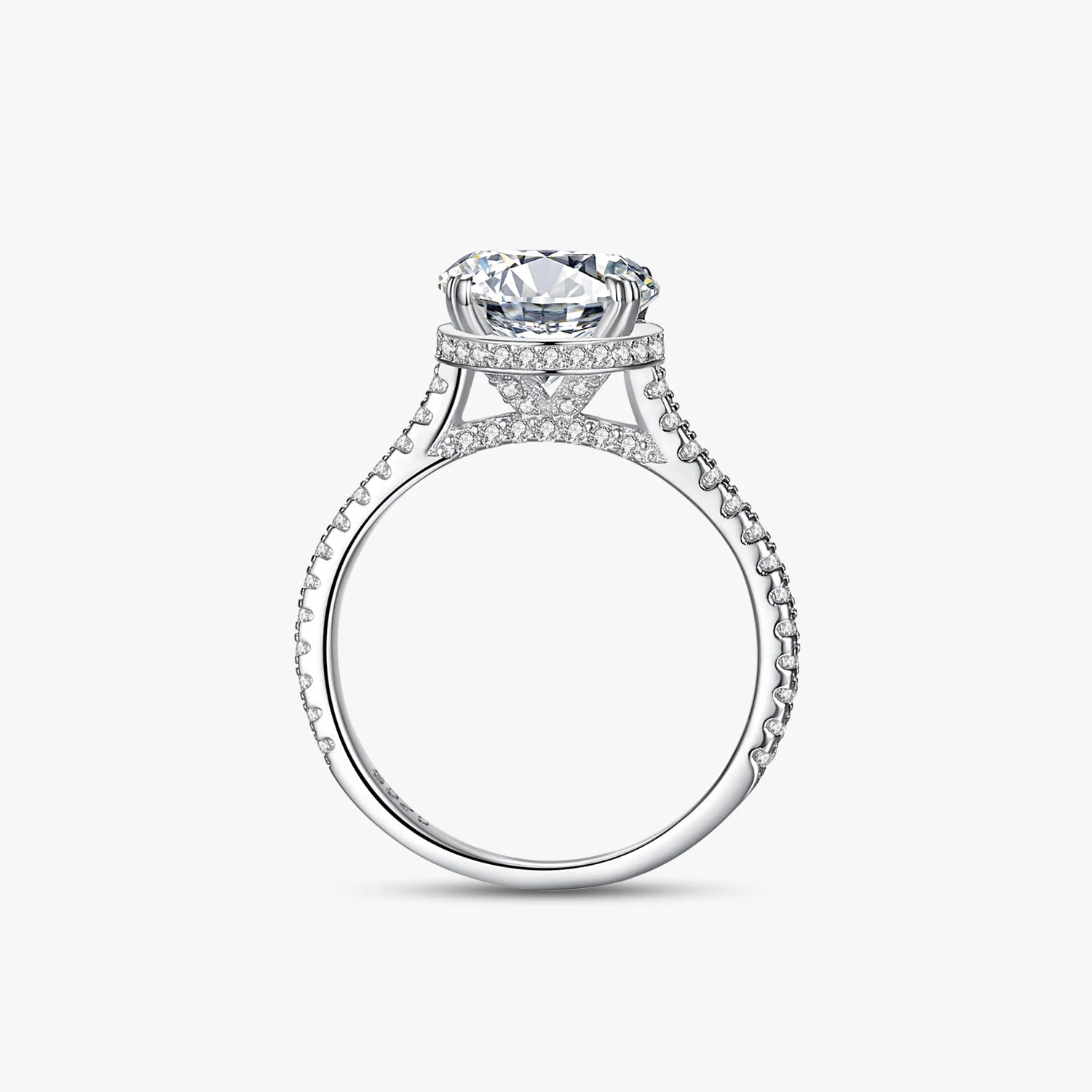 Ailmay Real 925 Sterling Silver Wedding Ring Luxury Sparkling Clear CZ Finger Rings for Women Wedding Statement Fine Jewelry