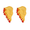Creative Design Irregular Heart-shaped Earrings for Women Personalized Retro Colorful Rhinestone Earrings