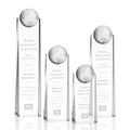 Custom Business Excellence Award Crystal Glass Globe Trophy Polished with UV Printing for Recognizing Achievements in Love Theme