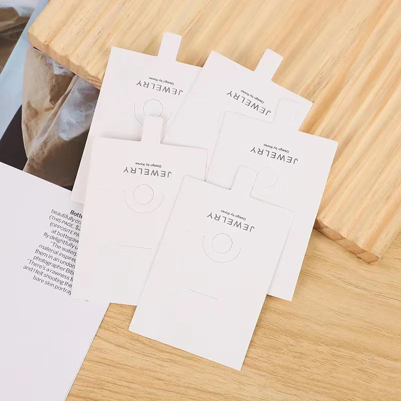 Wholesale Korean Jewelry Packaging for Ring White Card for LOGO Gold Card White Card Stock