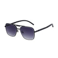DOISYER Wholesale Fashion Trending Metal Square Double Beam Sunglasses for Men Custom Logo UV400 Shades Blue Silver Pilot Sun