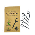 30Pcs Dental Flosser Picks Eco-Friendly Biodegradable Dental Floss Picks Mint Flavor Vegan Oral Teeth Care Made PTFE