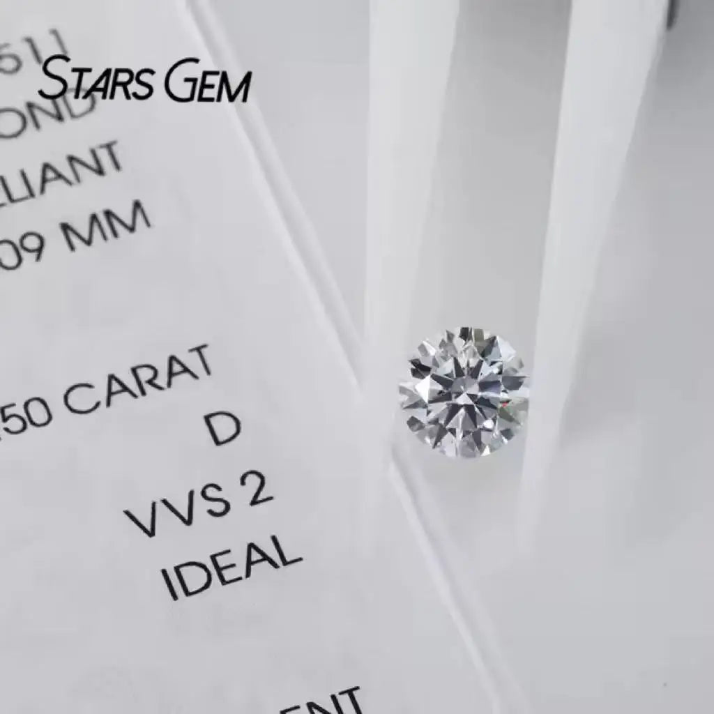 Starsgem .50 Pts Lab Created Diamond HPHT CVD IGI Certificate LGD 0.5CT D E F VVS VS Loose Lab Grown Diamond