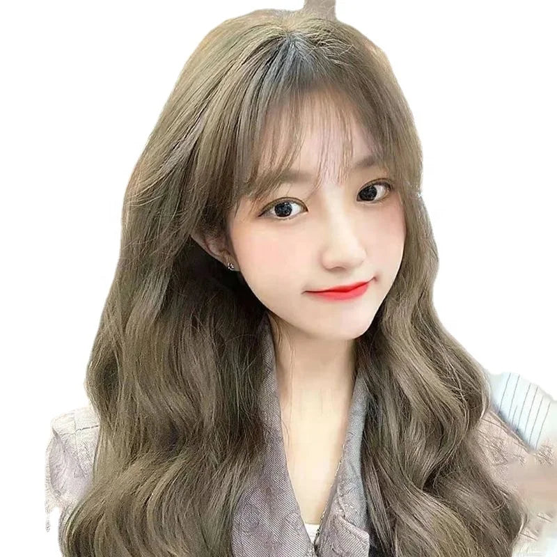 Cheap Price Big Wave Medium Long Hair Popular Bangs High Temperature Silk Women Hair
