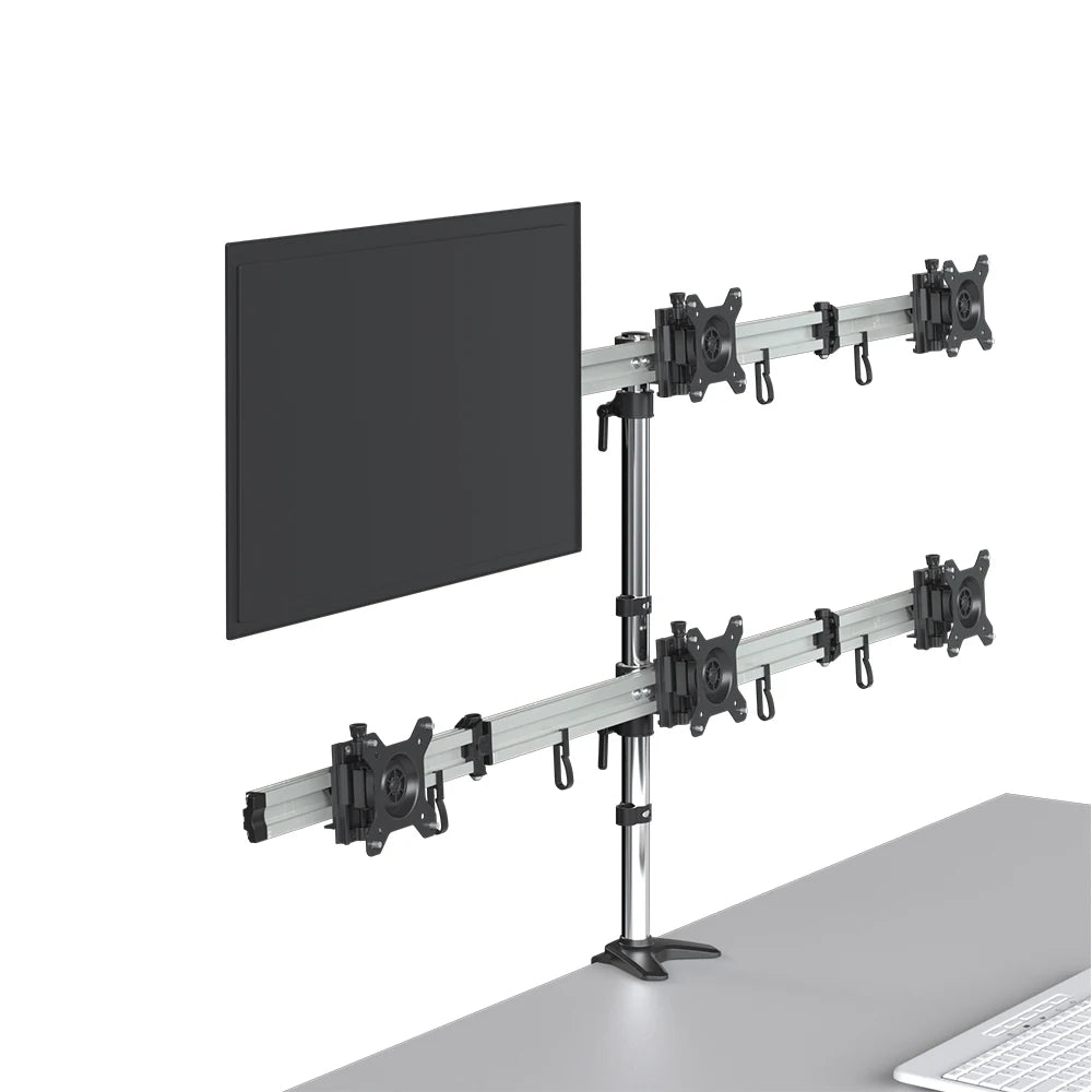 Adjustable Height Metal Aluminum Multi Monitor Stand Desk Mount  for Office Home