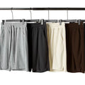 Hot Selling Breathable Cotton Knit Waffle Mid Waist Men's Casual Board Shorts Side Slit Loose Hip Hop Thermal Shorts Sets