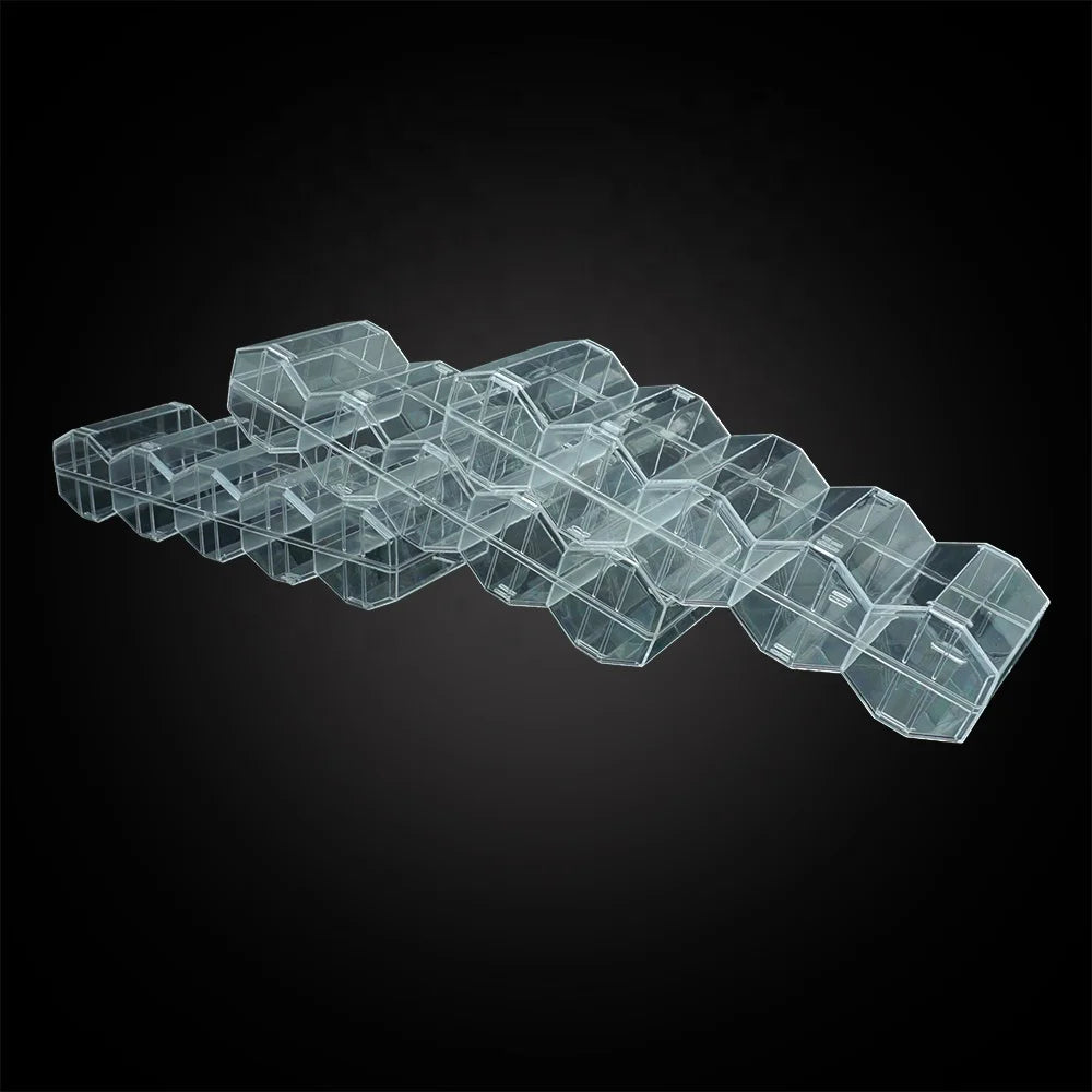 Hot Sell 43mm 45mm Poker Chips Storage Tray with Lid Transparent Acrylic Rack Casino Accessory for Carry 100pcs Round Chips