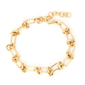 Tarnish Free Jewelry 18K Gold Plated Knot Noose Chain Bracelet Stainless Steel Adjustable Designer Chain Bracelet for Men Women