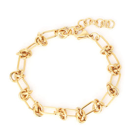 Tarnish Free Jewelry 18K Gold Plated Knot Noose Chain Bracelet Stainless Steel Adjustable Designer Chain Bracelet for Men Women