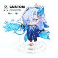 CNAWO Wholesale Custom Promotional Key Chain Birthday Laser Cut Transparent Plastic Charms with Spinning Acrylic Standee