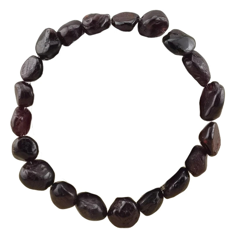 High Quality Garnet Gemstone Beaded Bracelet Fashion Tumbled Stone Irregular Crystal Bracelet for Women