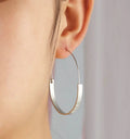 Trendy 5CM Gold-Plated Geometric Minimalist Design Hoop Earring for Women for Wedding Party Engagement Mainly Made of Alloy