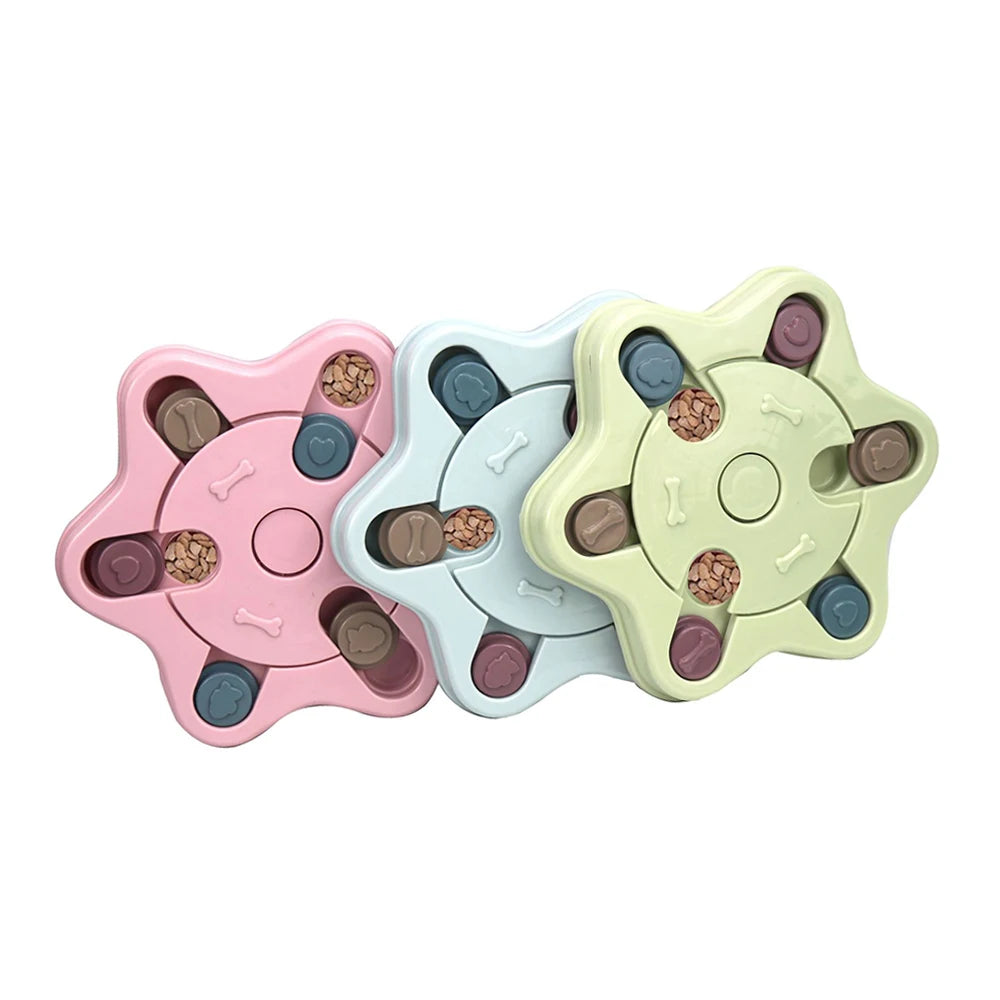 ZMaker Slow Eating Pet Puzzle Toys Food Treats for Dogs Interactive Training Twister Game Plate