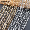 C257 1m/lot 18K Gold Rhodium & Copper Metal Chain Nickel-Free REACH Pass for DIY Bracelet & Necklace Making Jewelry Accessories
