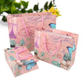Wholesale Luxury Pink Women Shopping Gift Bags Eiffel Tower Pattern Accept Custom Clothing Shopping Bags