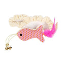 Soft Plush Cat Toy Feather Fish Toy with Bells Kitten Exerciser Fishing Catcher Toys Interactive Best Gifts for Cats Dog Kitten