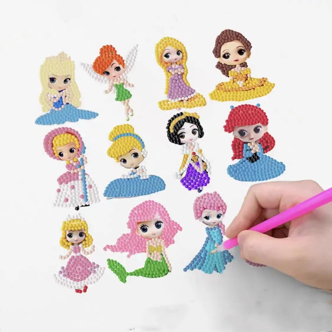 R-SS079-101 DIY Diamond Painting Sticker Cheap Cartoon Girl Portrait in Paper for Kids