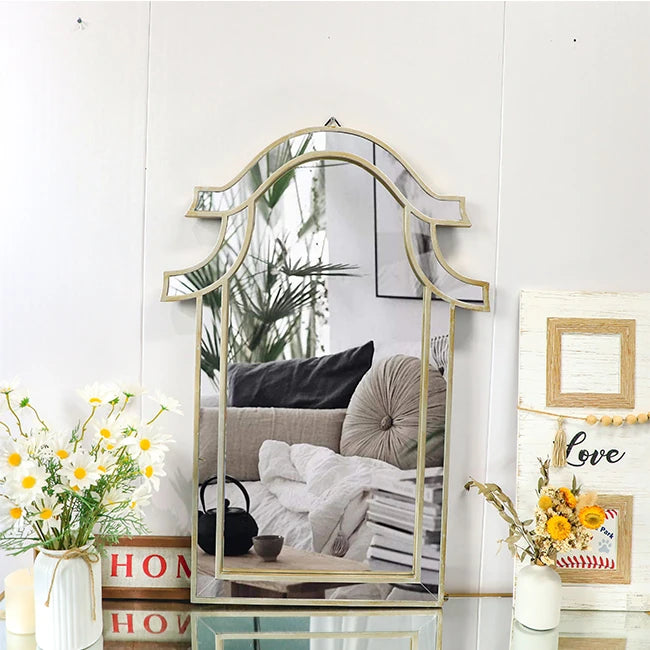 55*80cm Contemporary Wall Hanging Decorative Big Mirrors Large House Shape Wall Mirror for Bedroom