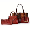 Custom Vintage Designer Casual Pu Leather Ladies Handbags Set Luxury boston Bag for Women