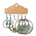 Wholesale Luxury Antique Earrings Hoop Long Flower Tassel Heart Earrings Jewelry for Women