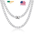 Drop Shipping USA Warehouse 4mm 925 Sterling Silver VVS Moissanite Diamond Clustered Tennis Chain Necklace