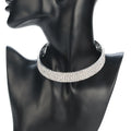 Vintage Silver Multi-Row Glass Rhinestone Choker Necklace Fashionable Wedding Jewelry for Women for Parties Gifts Anniversaries