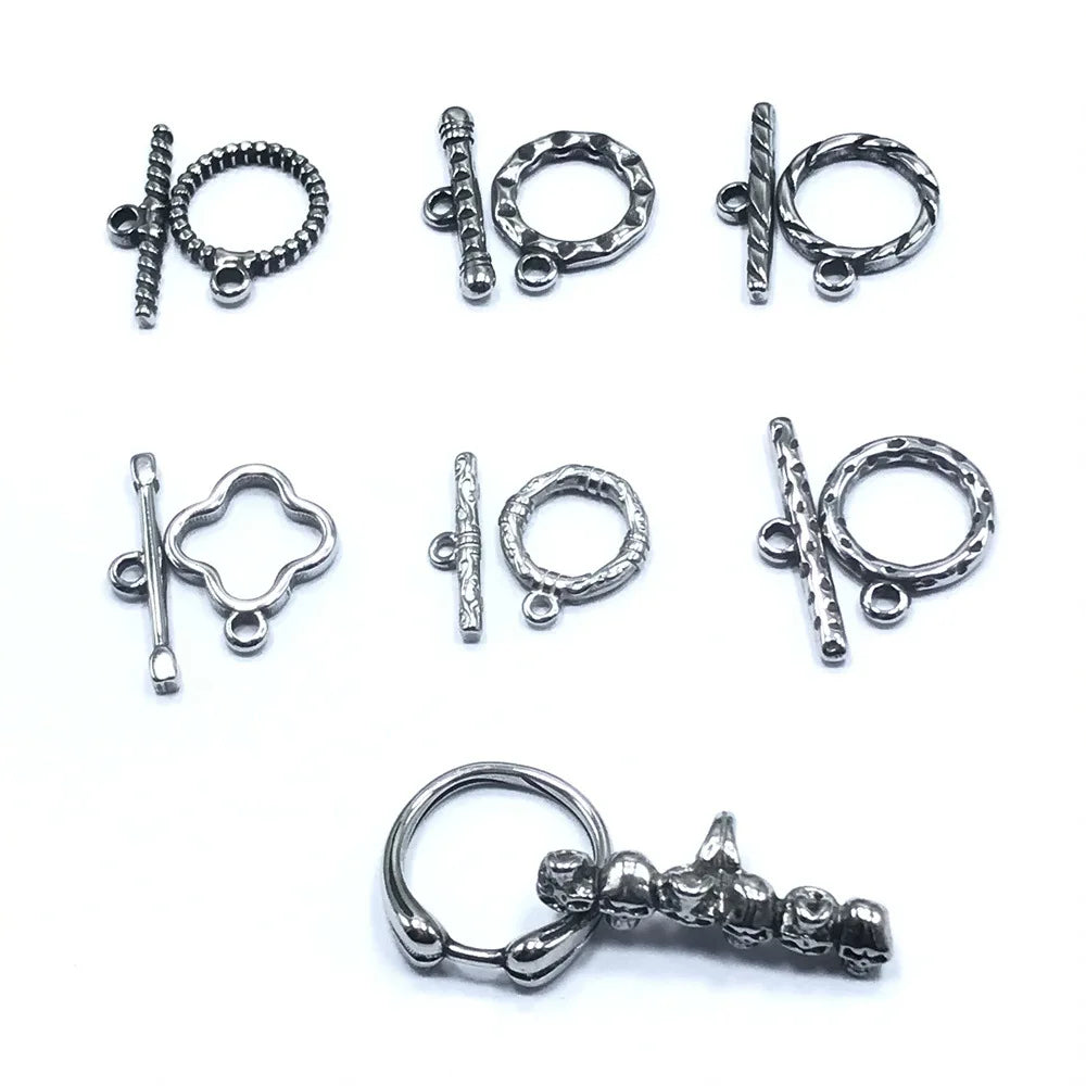 Retro Hot Toggle Clasps Buckle Connector Bracelet Necklace Jewelry Findings Stainless Steel OT Clasps