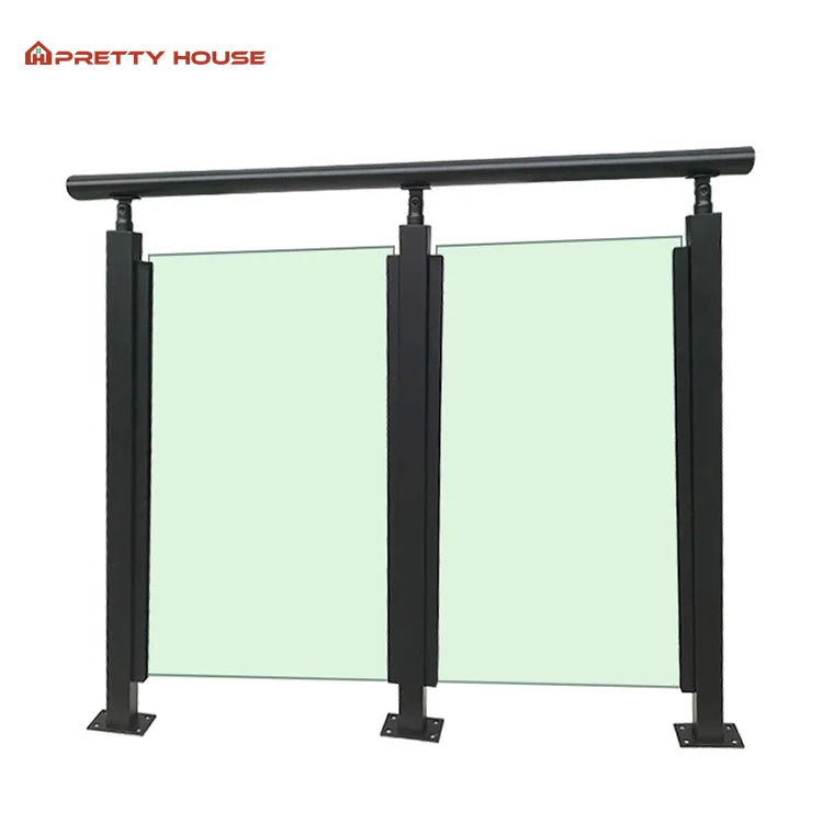 Frameless Tempered Glass Balcony Balustrade 304 Stainless Outdoor Railing System