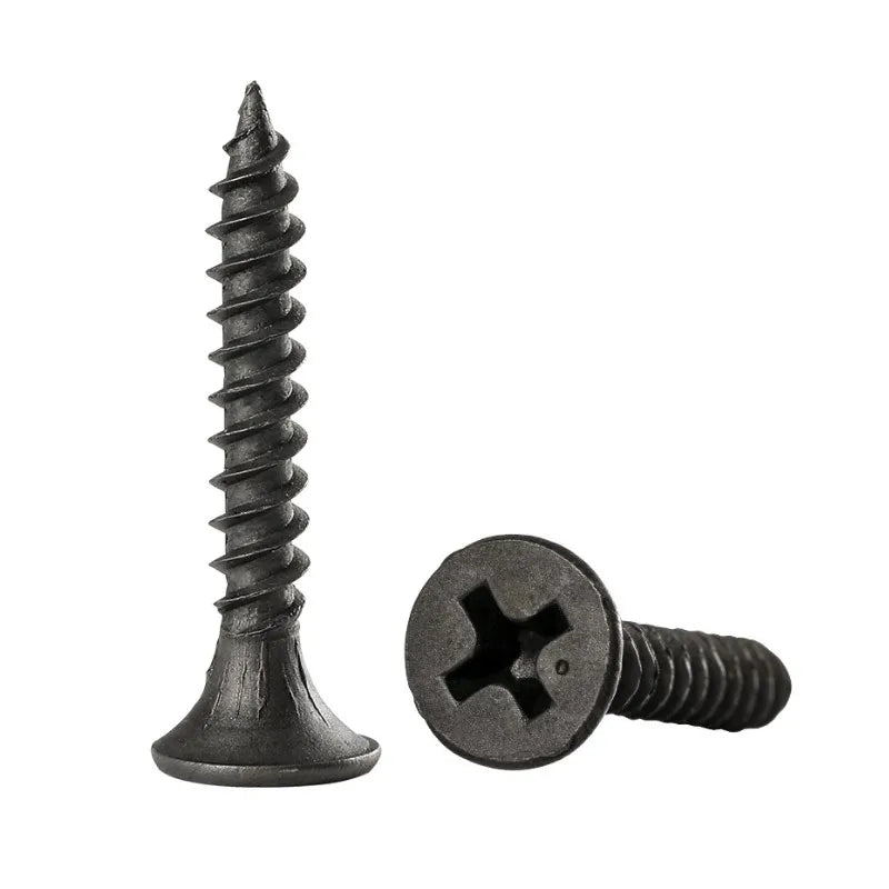 Metric Phillips Countersunk Flat Head Tapping Screw MDF M4 Black Dry Wall/Gypsum Board Half Threaded Steel Class 4.8 6.8 ISO