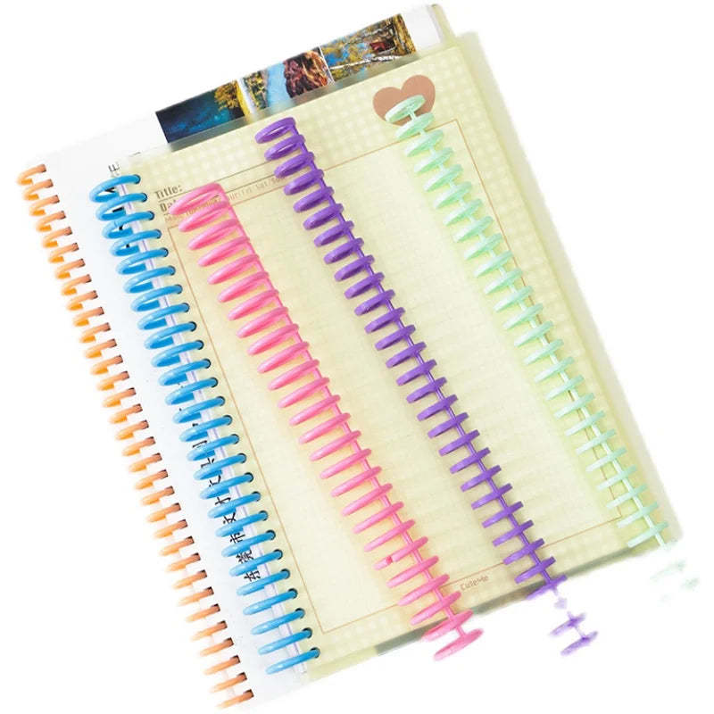 22mm Factory Made DIY Detachable Spiral Spines Combs PP Material Paper Ring Binding Clip for Notebook School Office Home Use