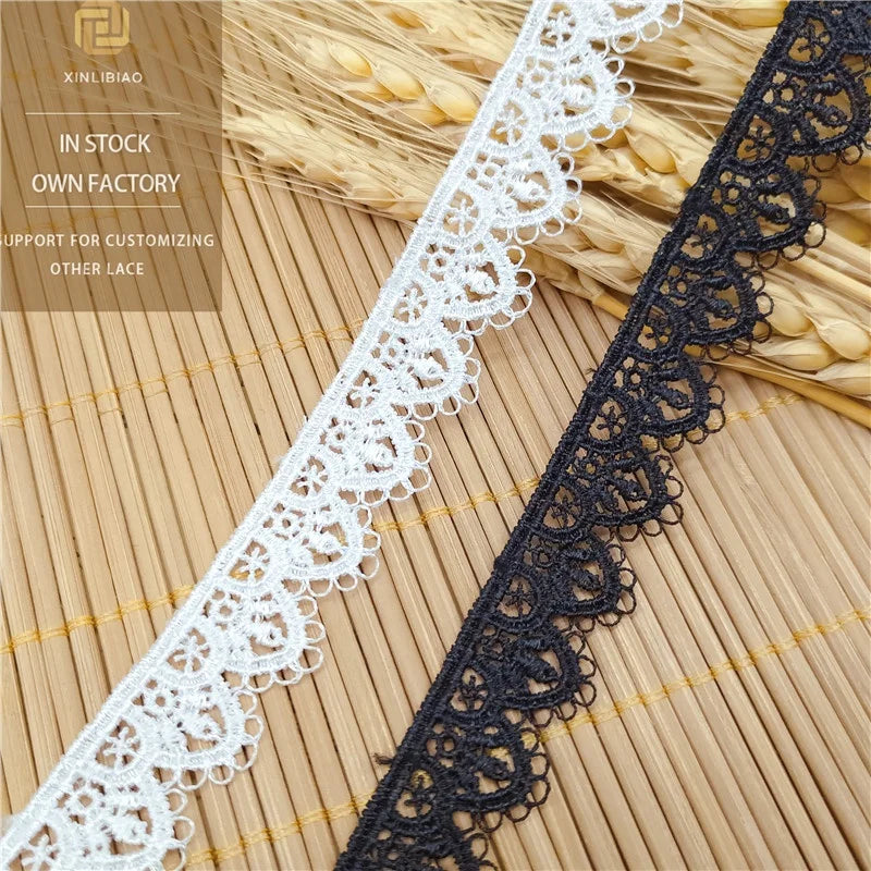 Water Soluble Lace Trim French Rose Guipuure Polyester Sewing Flower Lace Trim Embroidery Trimming Ribbon Flower