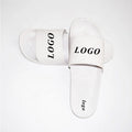 Wholesale Plain Fashion PVC Flat Bottom Men Black Custom Logo Women White Slides Sandals