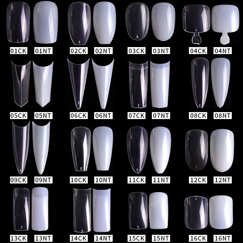 500Pcs/bag False Ballerina Coffin Fake Nails Manicure Acrylic Ballet Oval Water Drop Nail Tips for Extension&Protection Nail Art