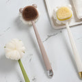 Bear Shape Double Head Body Scrubber Cleaner Shower Brush Sponge Long Handle Body Cleaning Exfoliating Silicone or Bristle Head