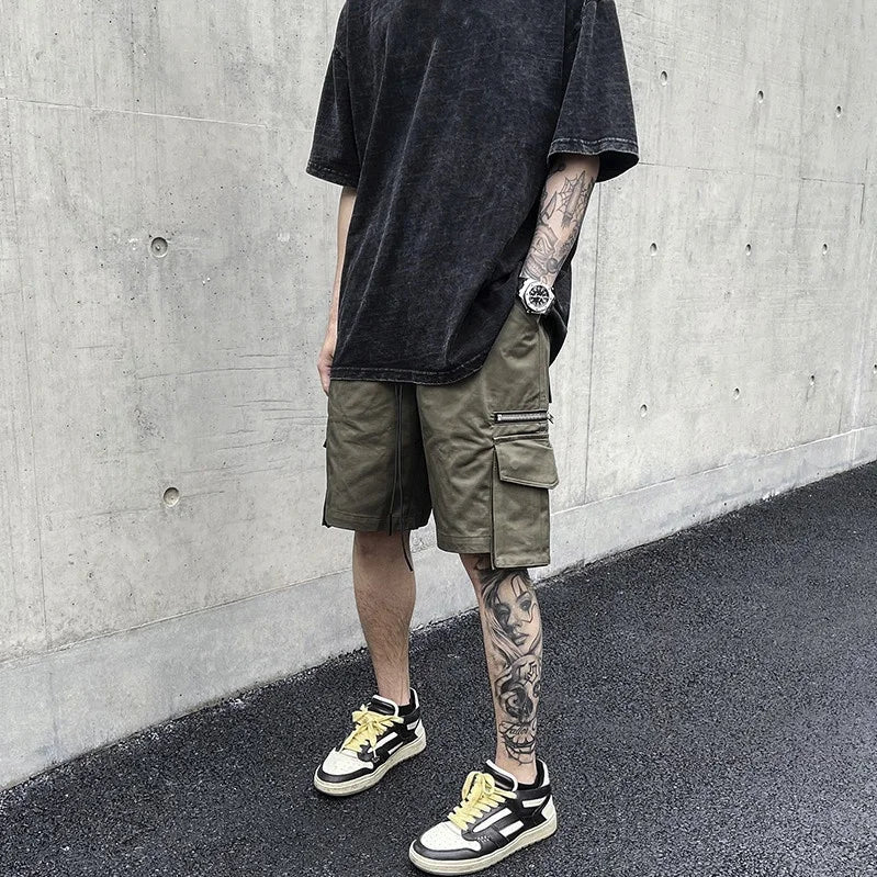 OEM Shorts Long Drawstring Drop Shipping FOG Stock Men Cargo Zipper Short Pants Men