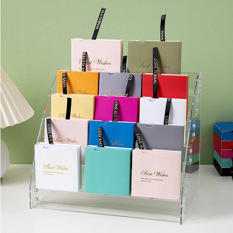 Qiuhan OEM New Design Custom Logo Jewelry Box with Leather Exterior Recyclable Paper Card Style Customized Packaging