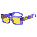 2024 Trendy Thick Polycarbonate Square Sunglasses for Men & Women Rectangular Shades in Black White Purple Frames