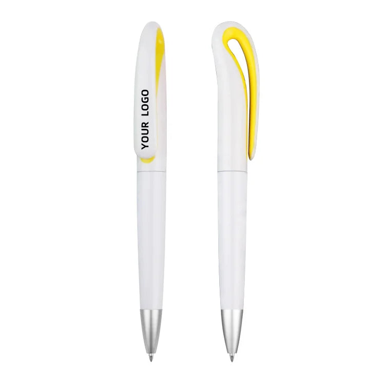 Custom Logo Printed Bent Ballpoint Pen Practical Portable School Stationery 1.0mm Plastic Writing Width