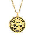Sigil of Lord Mammon Demon Occult Seal the Lesser Key of Solomon King Asmoday Origins Stainless Steel Pendant Necklace