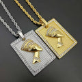 HIP HOP Iced Out Cz Stone Stainless Steel  Jewelry Gold Titanium Ancient Egyptian Pharaohs Pendant Necklaces