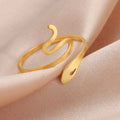 INS Fashion Jewelry Animal Rings Stainless Steel Snake Style Wedding Band Promise Anniversary Statement Ring for Women