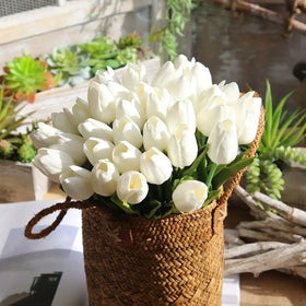 Lifelike PU Faux Tulip Flowers Artificial Factory Wholesale Artificial Flowers in Bulk Real Touch Tulip for Home Decor