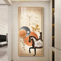 Luxury Dining Room Fashion Modern Large Home Decor Metal Wall Clocks Art Design Crystal Painting Wall Art Home Decor Paintings