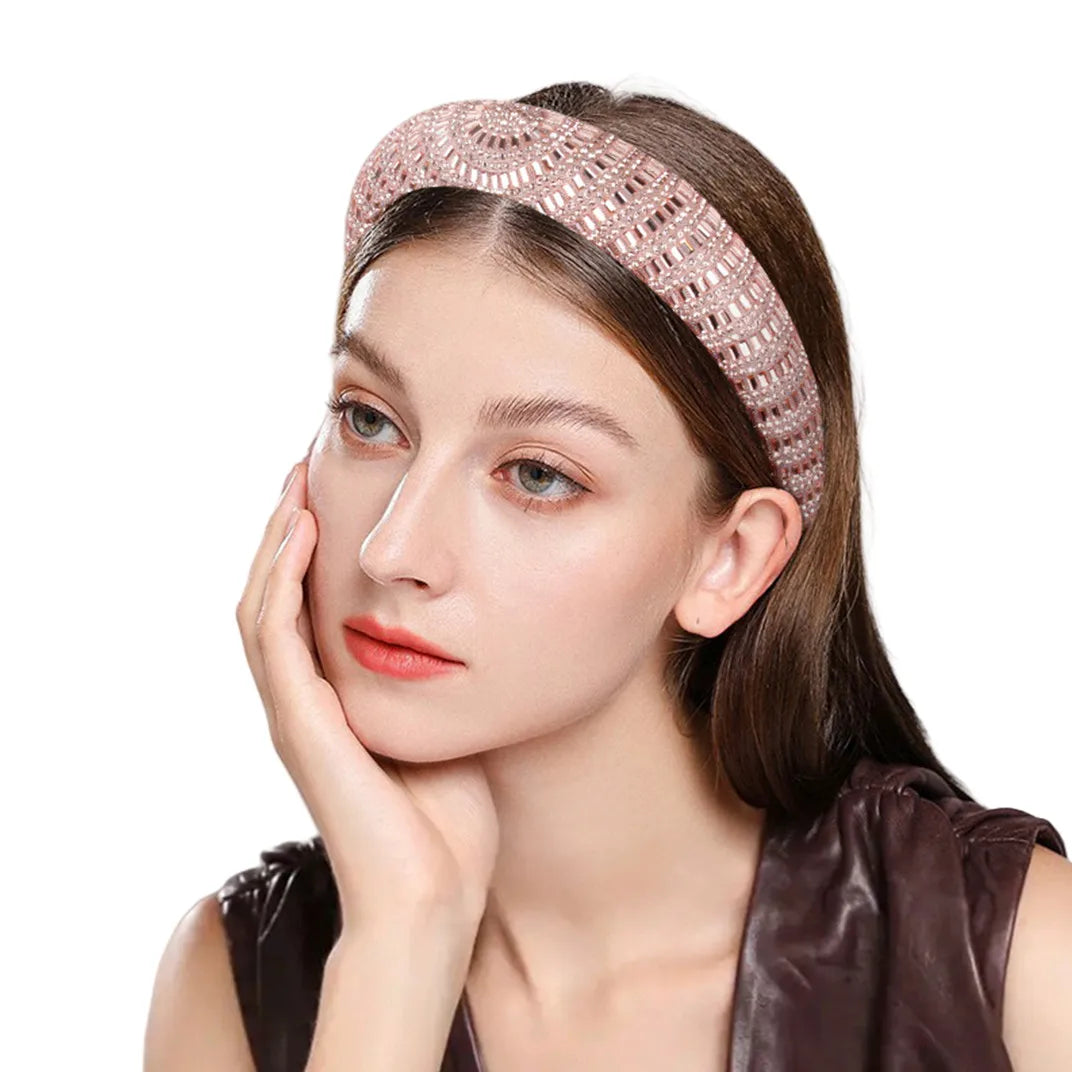 Hot Sale Women Senior Luxurious Europe and America Crystal Hair Hoop Wide Handmade Bling Rhinestones Headband Women