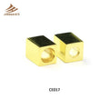 Wholesale Customized logo Engrave Beads Round square Shape Color Gold Metal Stoppers