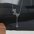 BASQUESUN S925 Sterling Silver Heart Tassel Dainty Wholehearted Collarbone Necklace