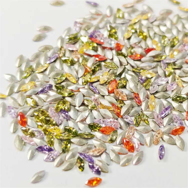 Hisenlee 1.5X3MM Horse Eye Zircon Eco-Friendly Rhinestones for Woman DIY Nail Art Decorations 100Pcs/Bag
