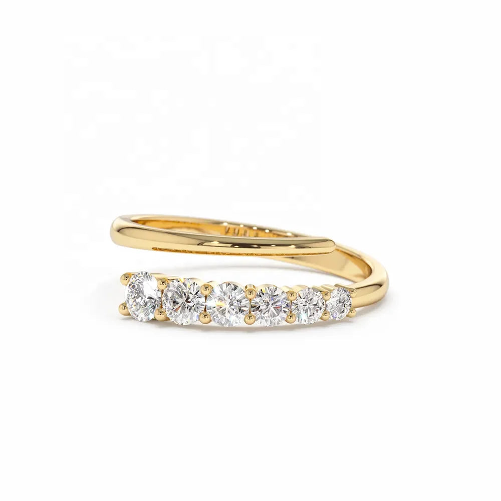 LOZRUNVE Custom 925 Sterling Silver Luxury Fashion Crossover Diamond Statement Adjustable Ring