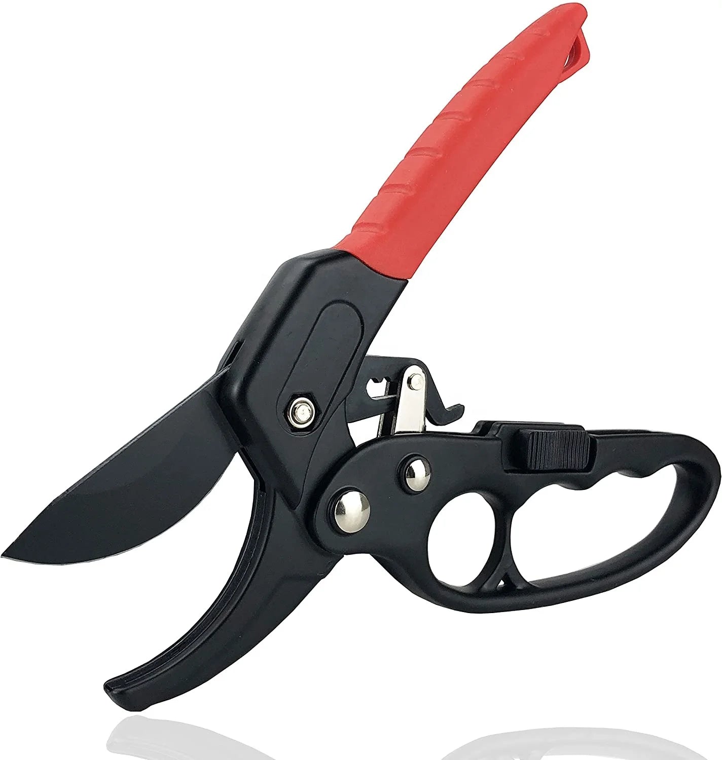 Professional Ratchet Anvil Pruning Shears Ratcheting Mechanism Anvil Groove Design Garden Shears Clippers Anvil Pruner Hand