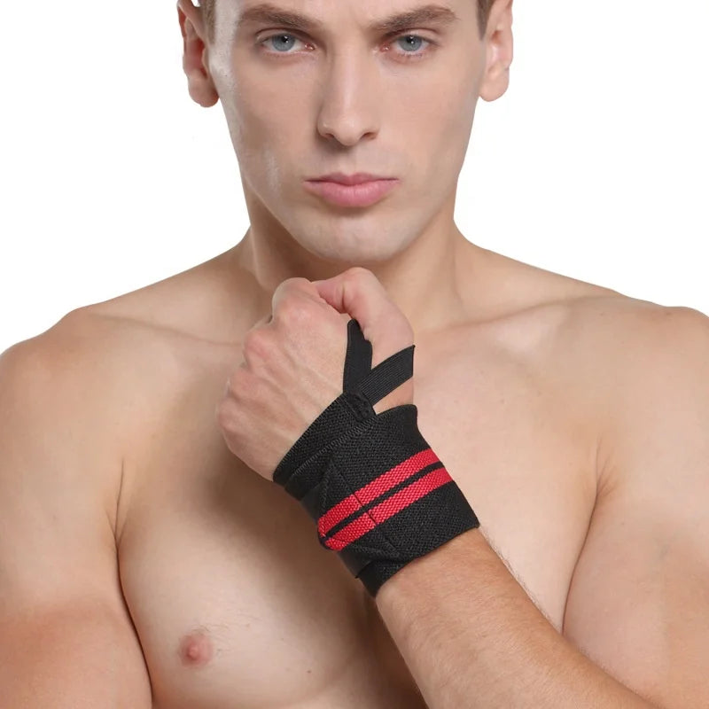 Factory Supply Man Fitness Strength Training Woven Athletic Adjustable Strength Wrap Wrist Brace